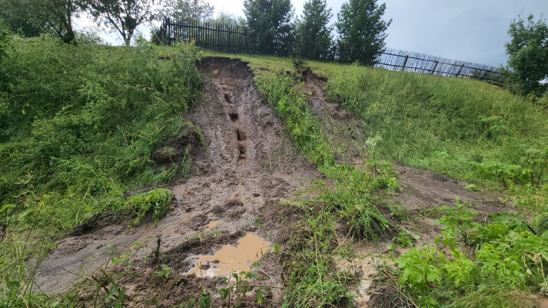 можайск, борисово, сход грунта, разгул стихии,