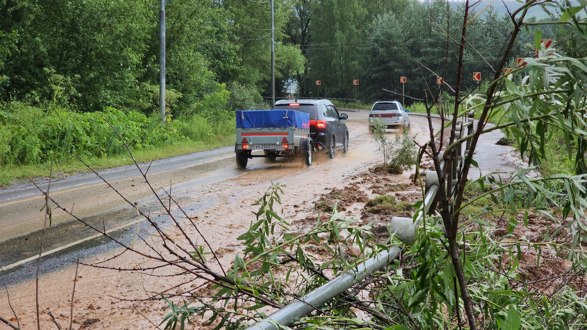 можайск, борисово, сход грунта, разгул стихии,