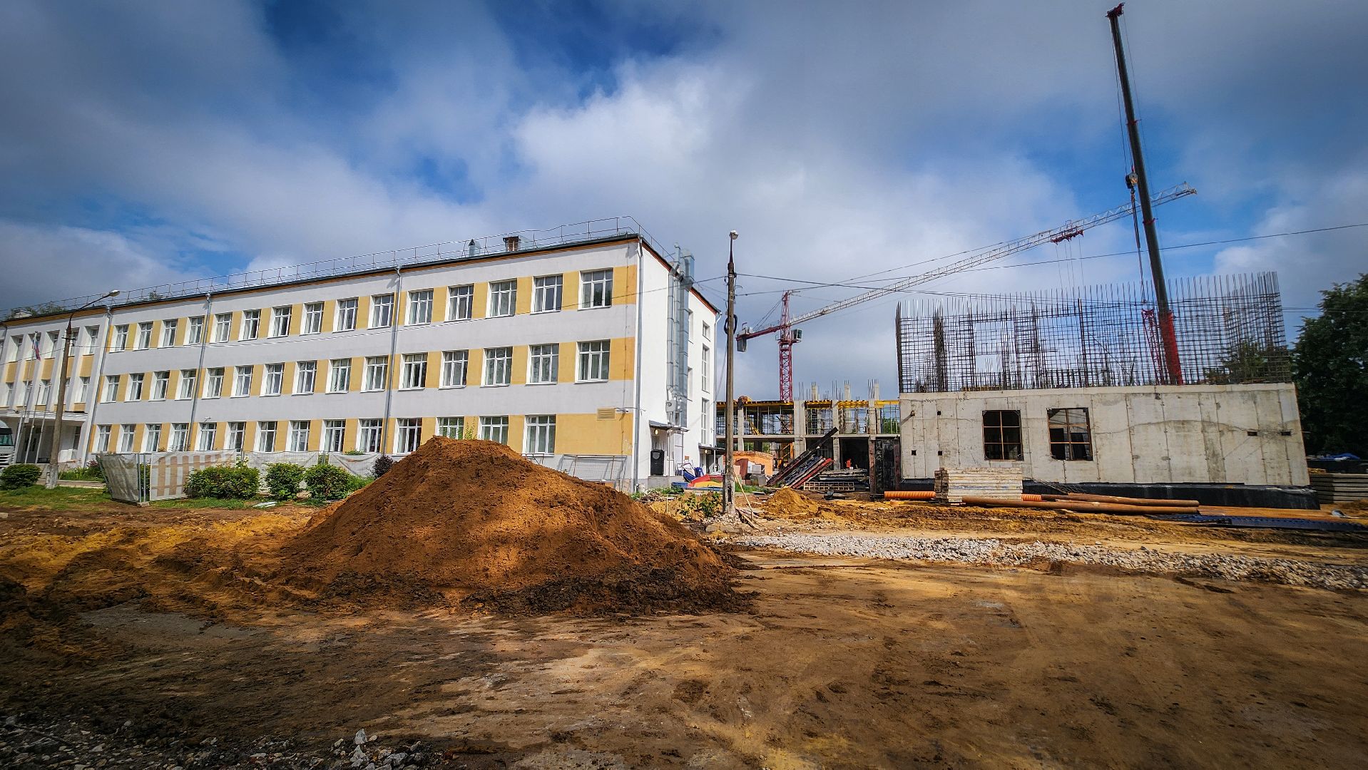 бронницы, строительство пристройки к лицею, новый корпус лицея в бронницах,