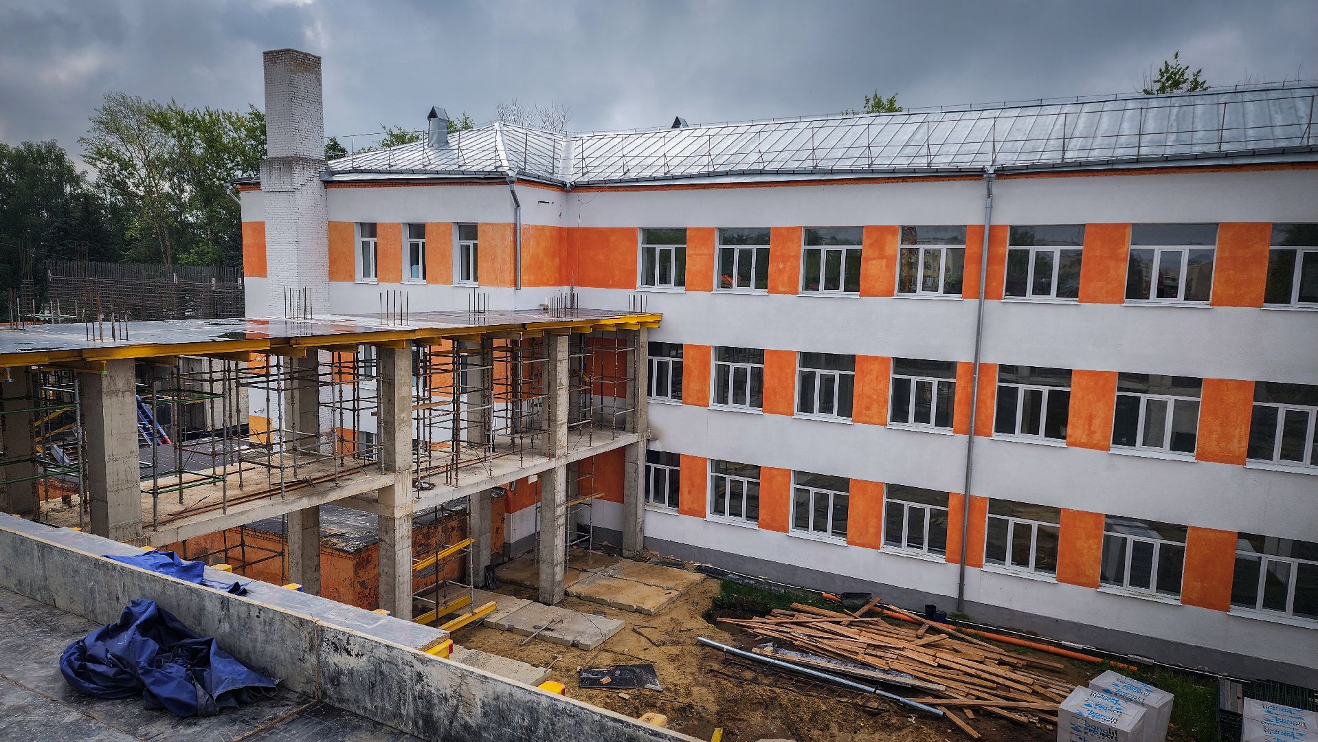 бронницы, строительство пристройки к лицею, новый корпус лицея в бронницах,