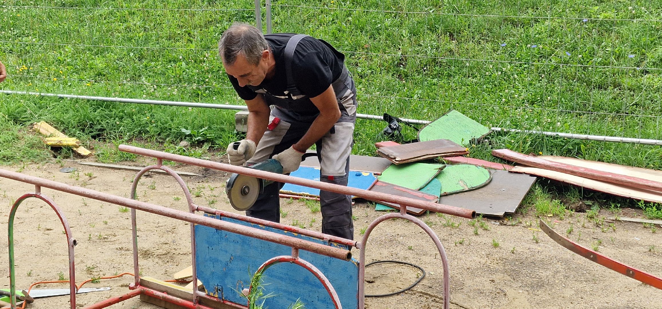 благоустройство, микрорайон кучино, балашиха, новая детская площадка на речной улице,