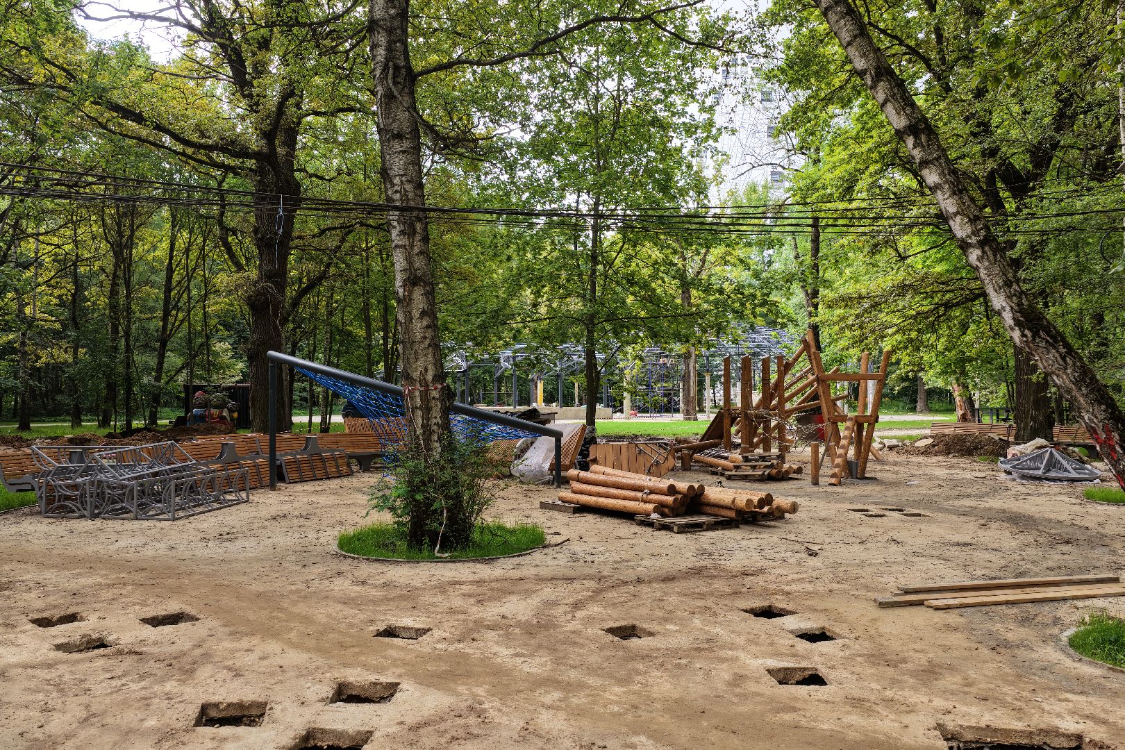 видео с коптера, парк имени льва толстого, парк химки, благоустройство парка химки,