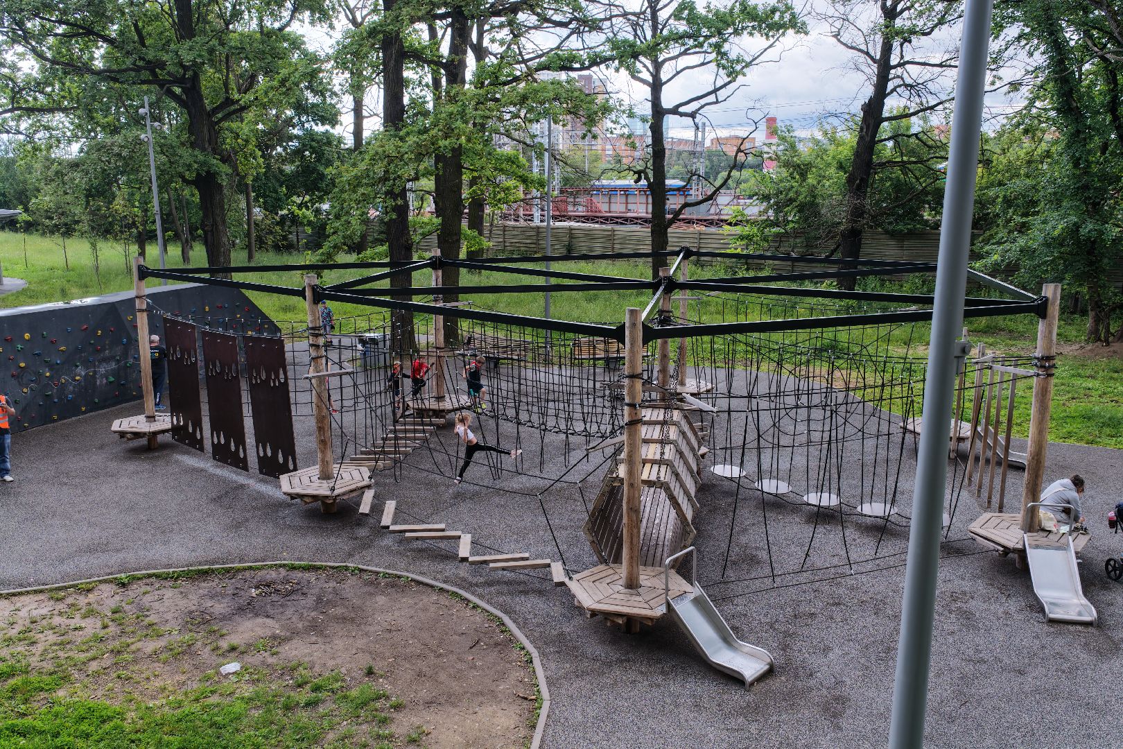 видео с коптера, парк имени льва толстого, парк химки, благоустройство парка химки,