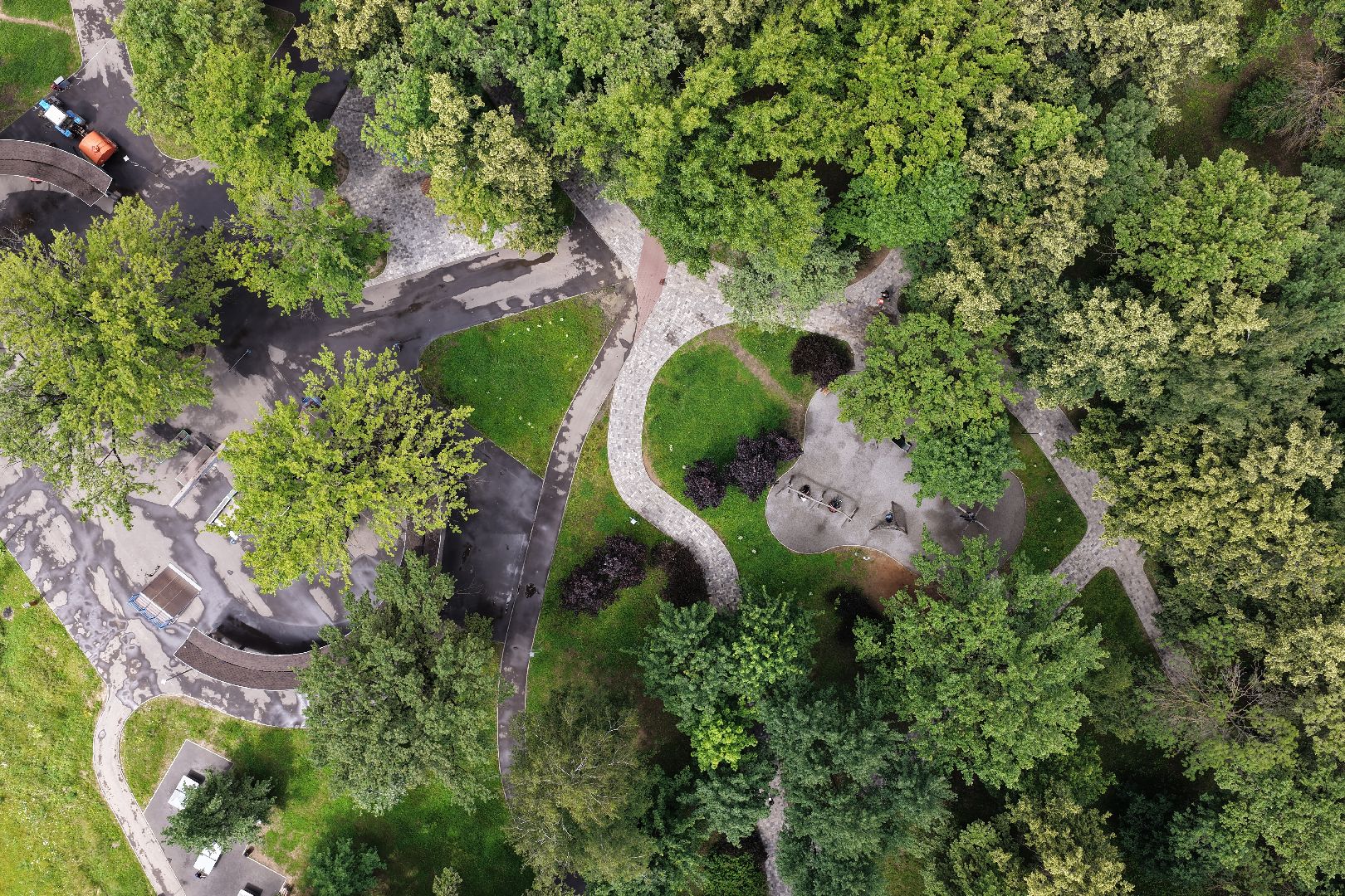 видео с коптера, парк имени льва толстого, парк химки, благоустройство парка химки,