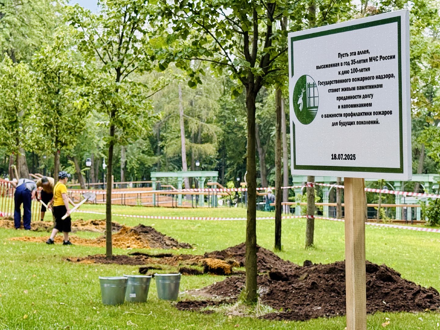 мчс россии, спасатели, высадка деревьев, раменский парк,