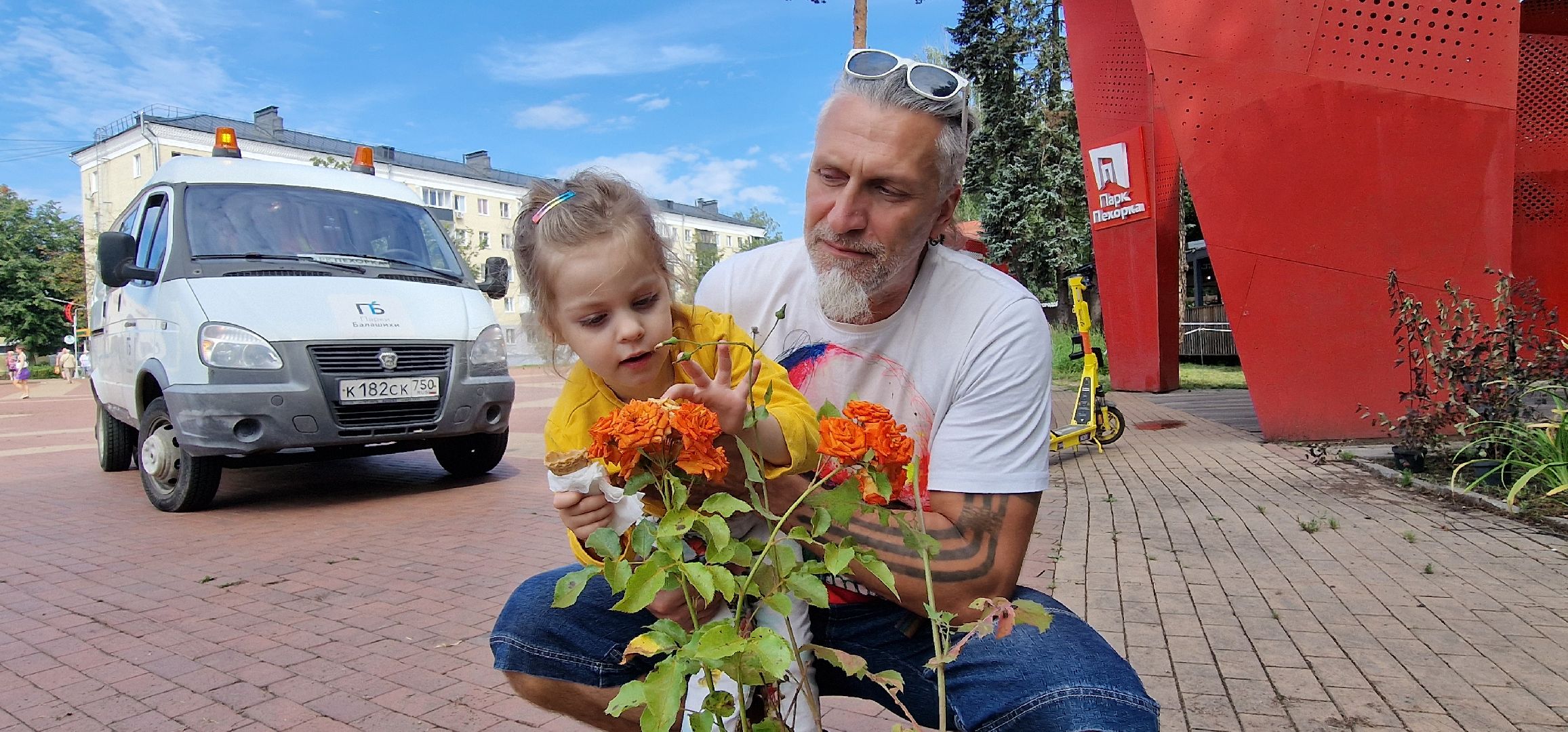 Балашиха, парк пехорка, высадка цветов,