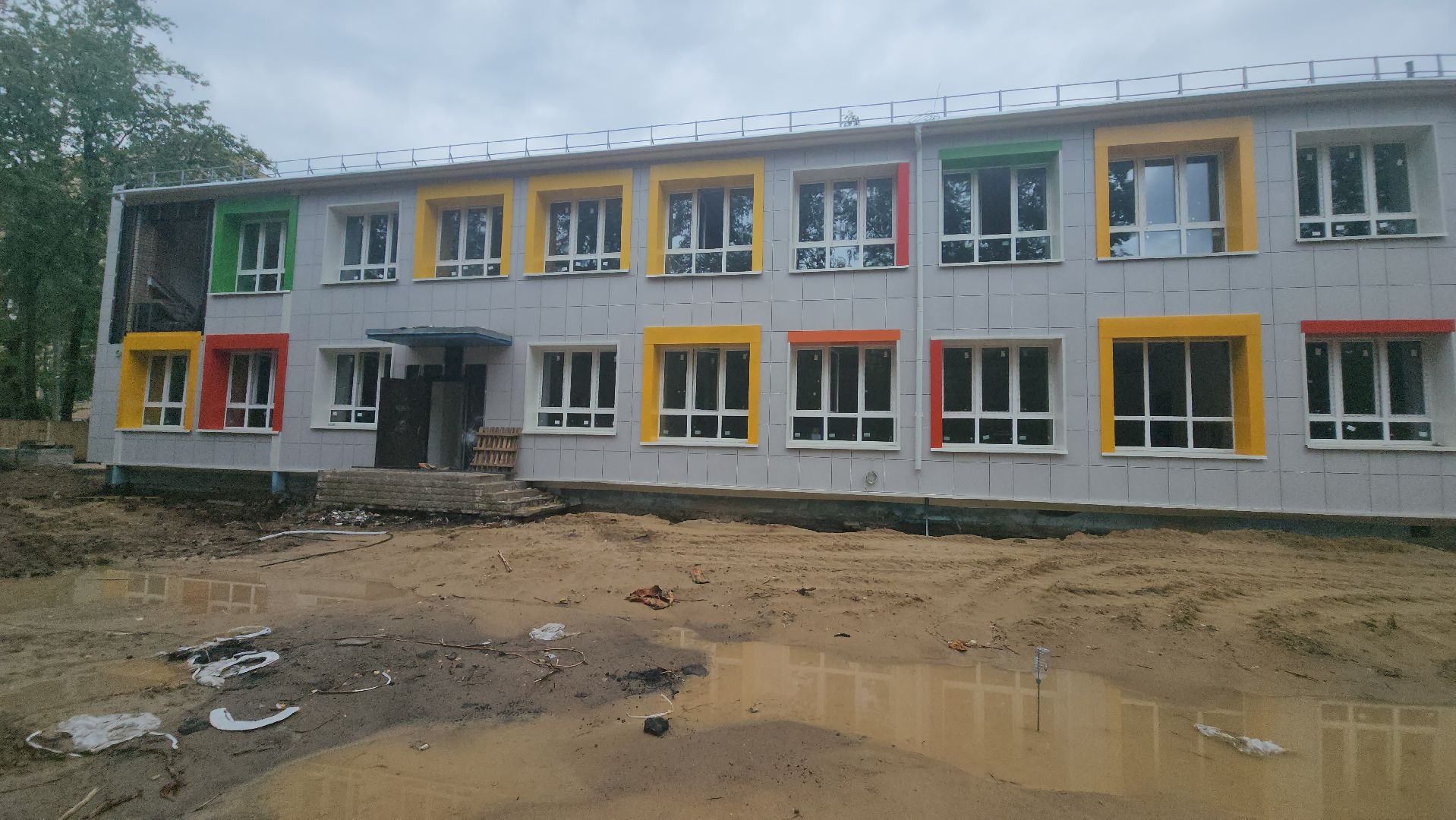 долгопрудный, капитальный ремонт, детский садик на октябрьской, фасадные работы, столбы освещения,