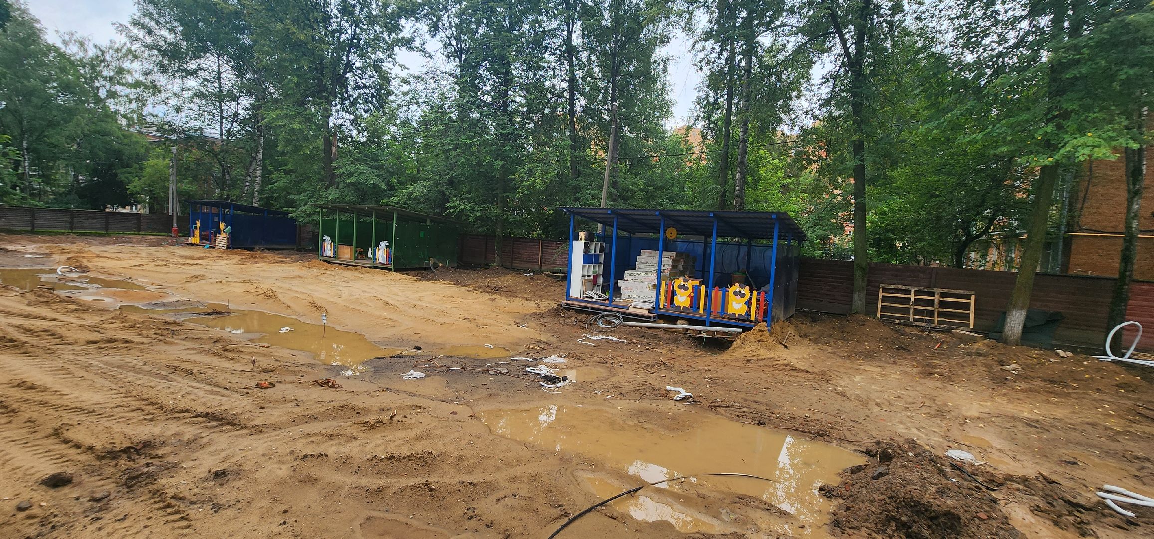 долгопрудный, капитальный ремонт, детский садик на октябрьской, фасадные работы, столбы освещения,