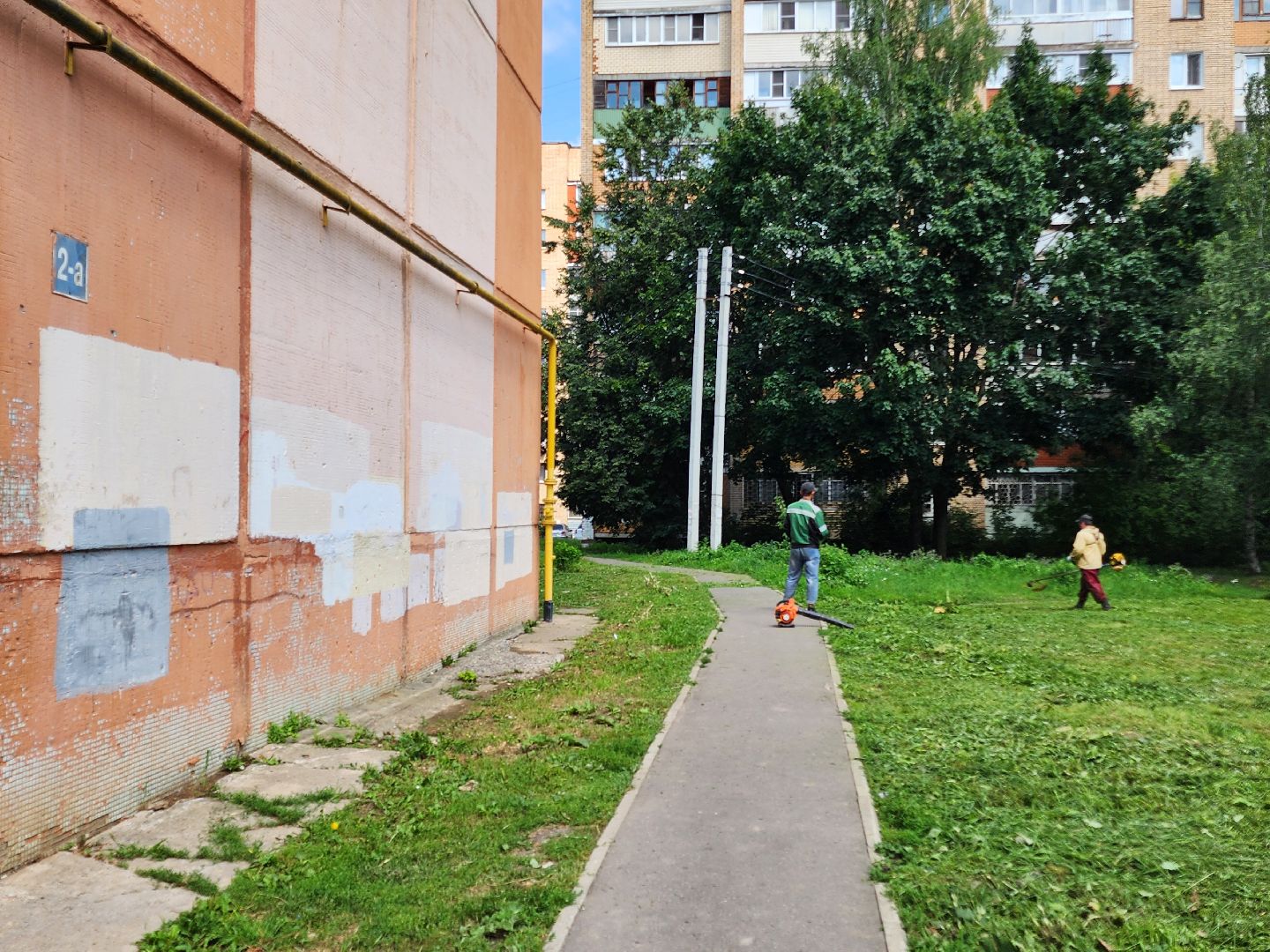 чехов, вишневый бульвар, покос травы, придомовая территория, уборка мусора, газонокосилки, триммеры, мбу чеховское благоустройство,заявки жителей, добродел,