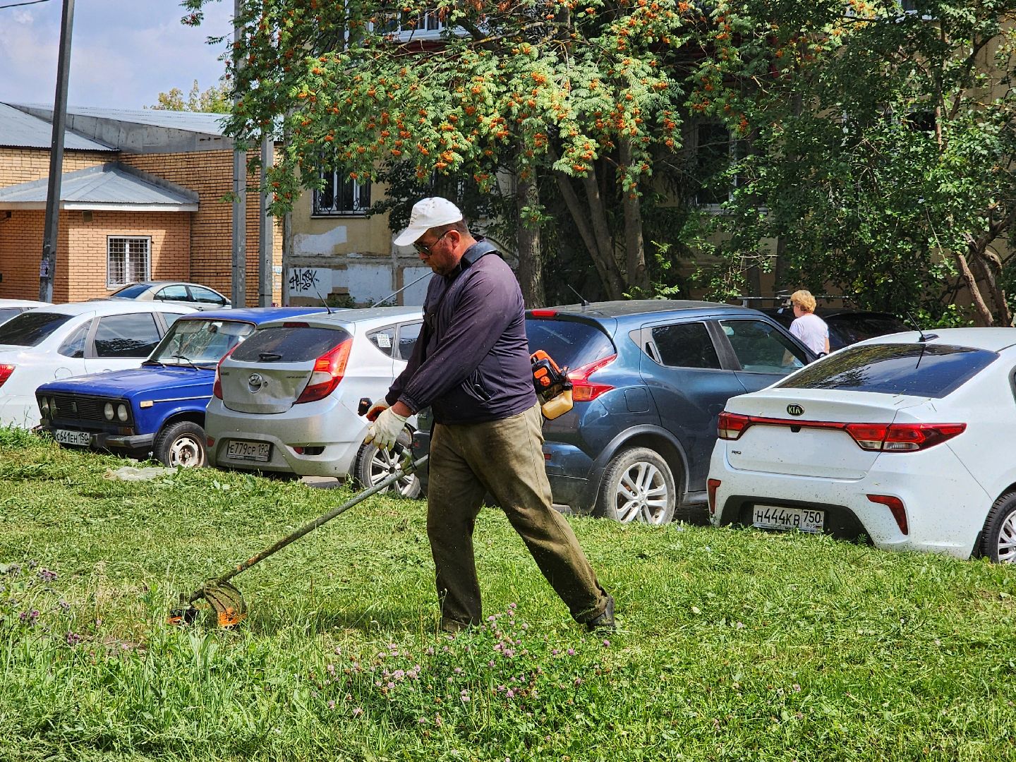 чехов, вишневый бульвар, покос травы, придомовая территория, уборка мусора, газонокосилки, триммеры, мбу чеховское благоустройство,заявки жителей, добродел,