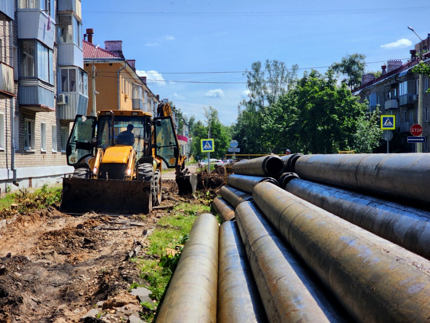 дубна, теплотрасса, замена труб,