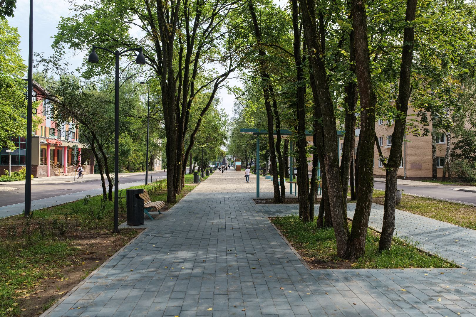 видео с коптера, пешеходная зона дубна, благоустройство центральной улицы дубна,