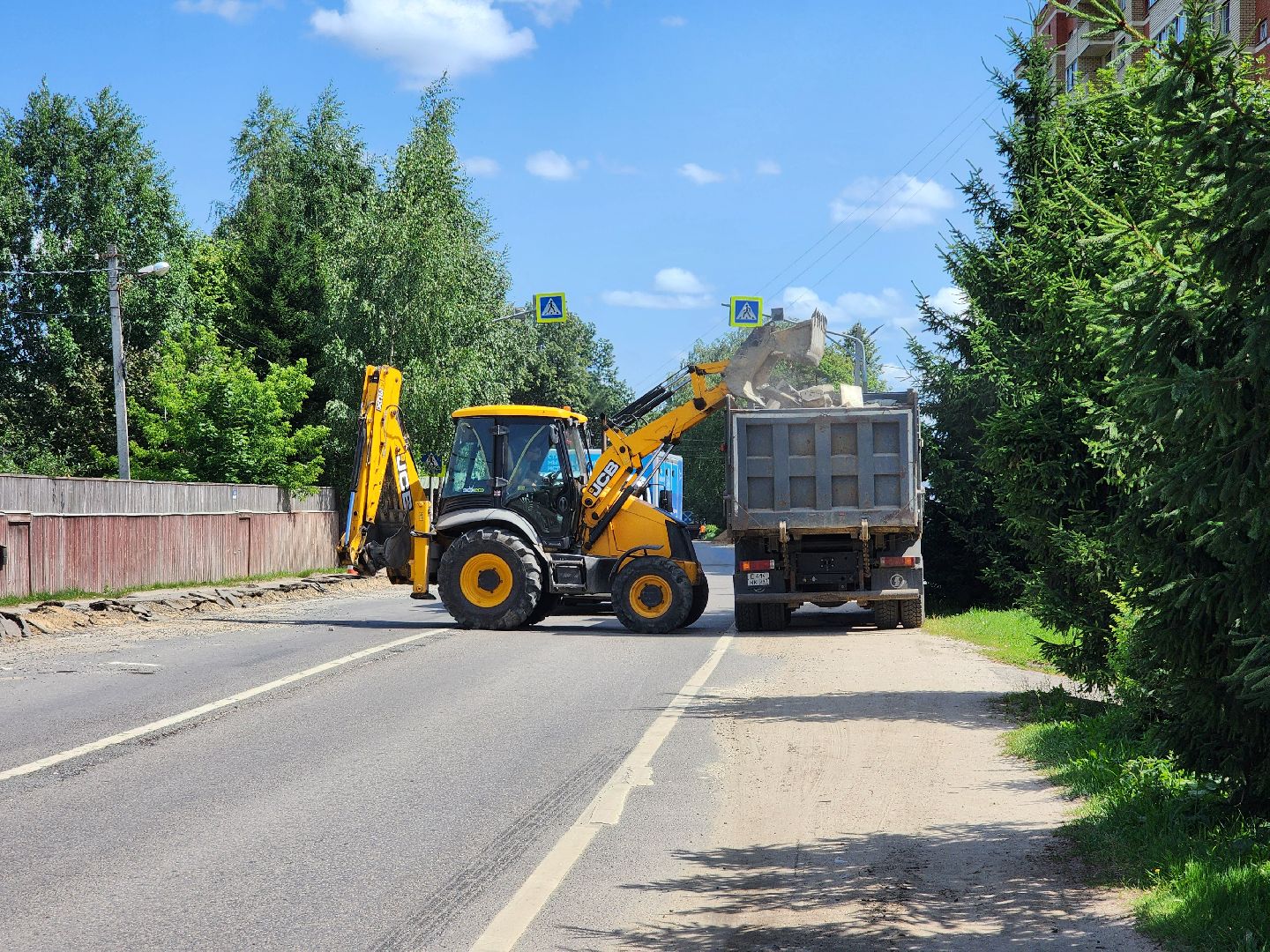 софрино, улица тютчева, ремонт дороги, новый тротуар,