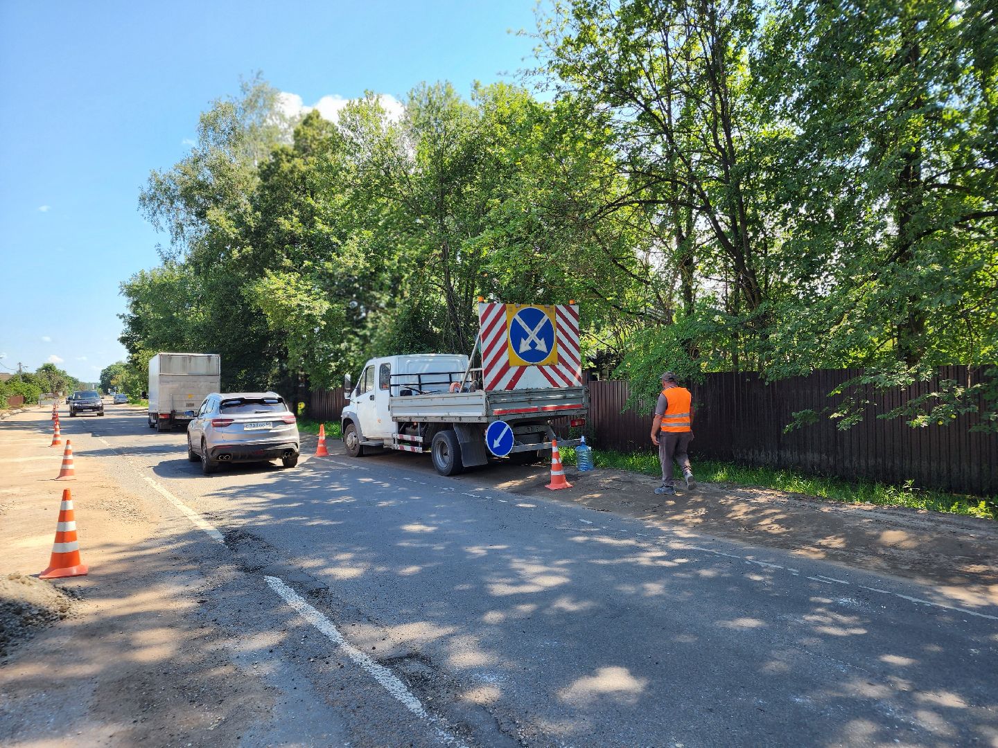 софрино, улица тютчева, ремонт дороги, новый тротуар,
