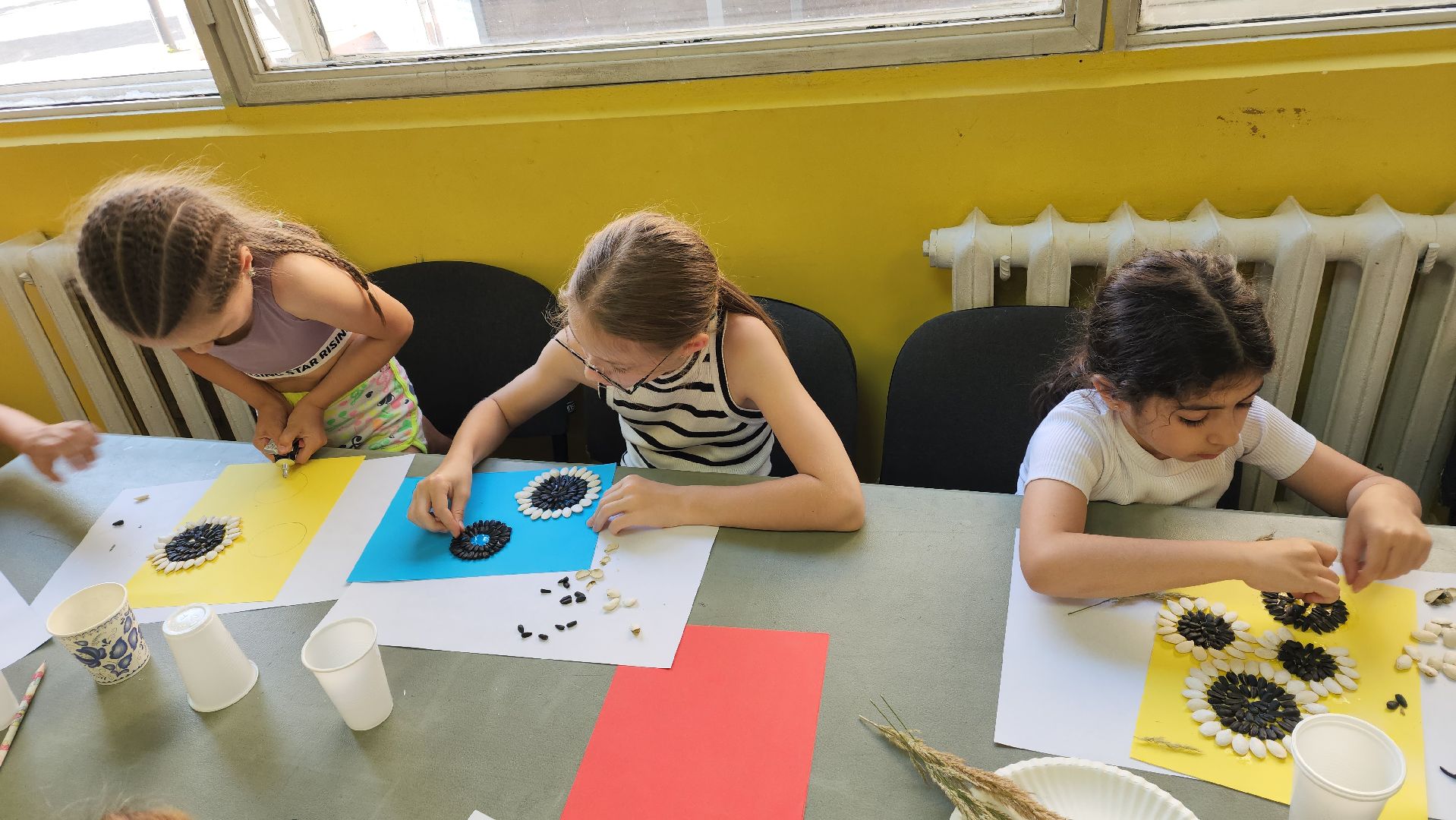 вертикалки, ивантеевка, досуг детей, досуг детей летом, мастер-класс, подсолнух, аппликация,