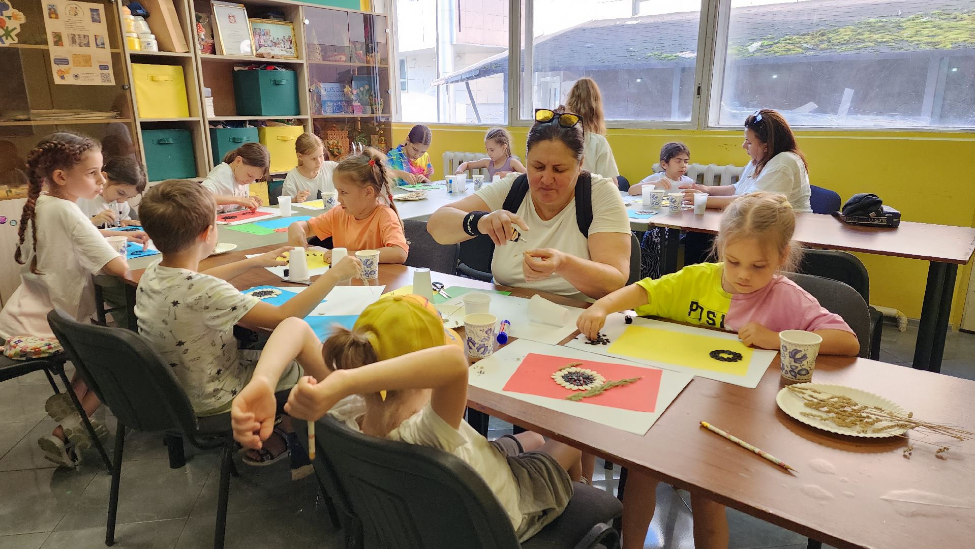 вертикалки, ивантеевка, досуг детей, досуг детей летом, мастер-класс, подсолнух, аппликация,