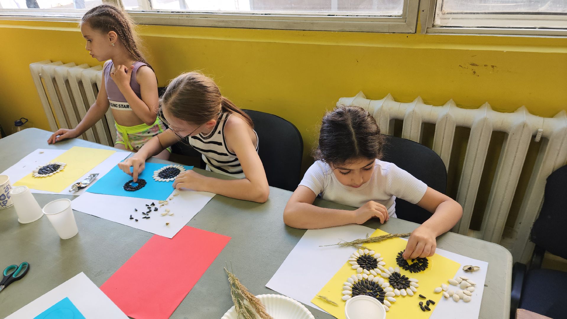 вертикалки, ивантеевка, досуг детей, досуг детей летом, мастер-класс, подсолнух, аппликация,