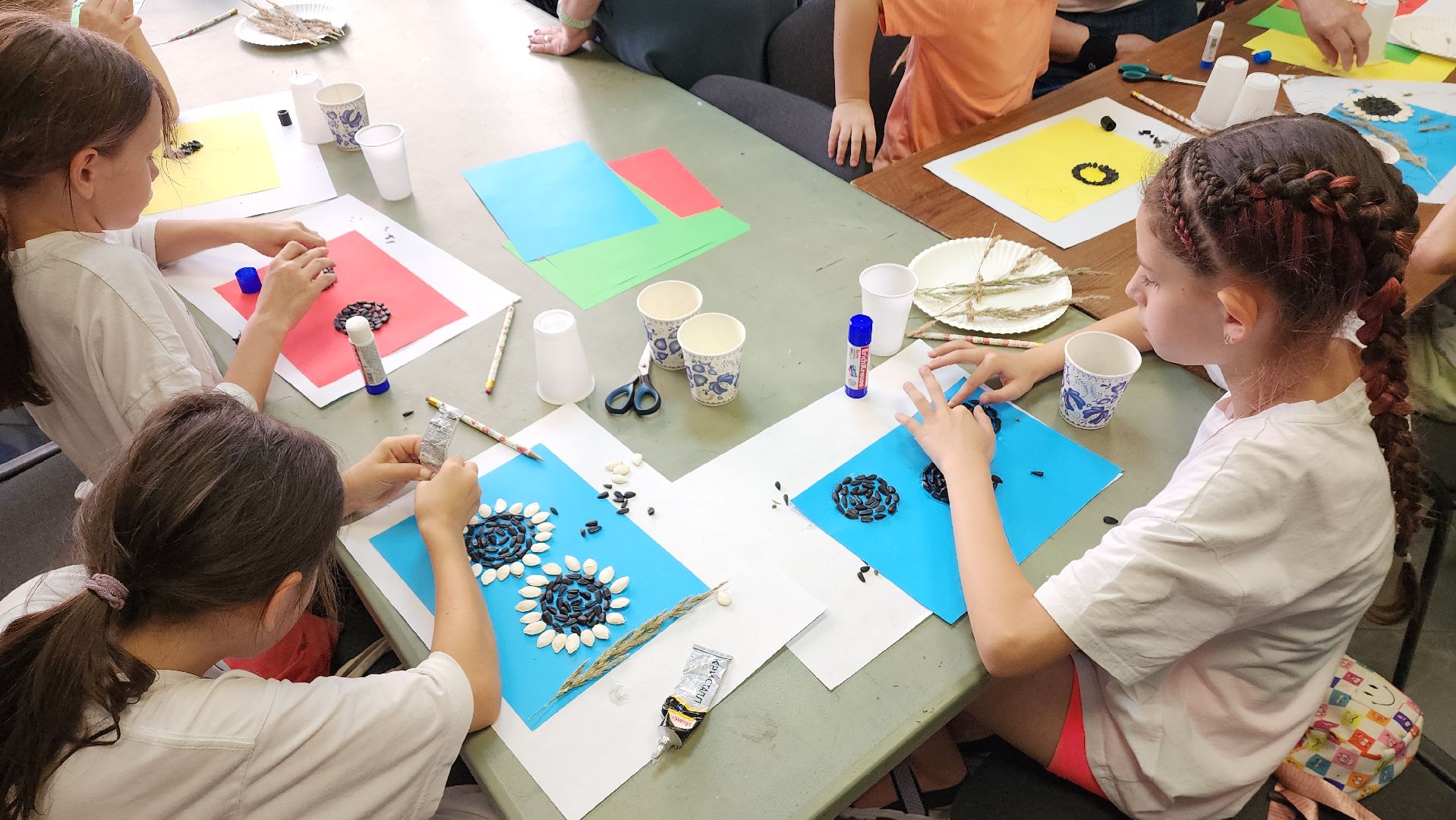 вертикалки, ивантеевка, досуг детей, досуг детей летом, мастер-класс, подсолнух, аппликация,