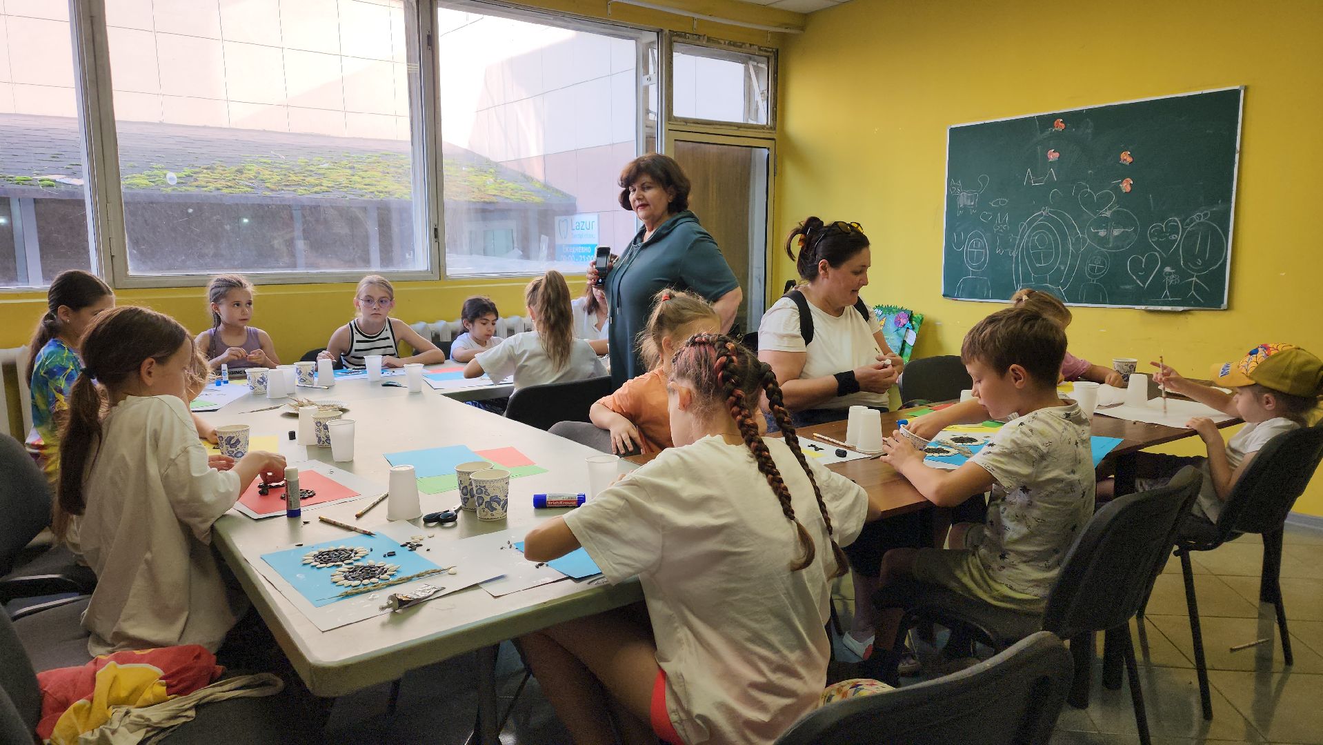 вертикалки, ивантеевка, досуг детей, досуг детей летом, мастер-класс, подсолнух, аппликация,