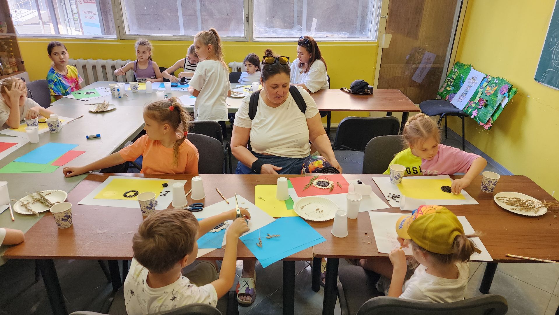 вертикалки, ивантеевка, досуг детей, досуг детей летом, мастер-класс, подсолнух, аппликация,