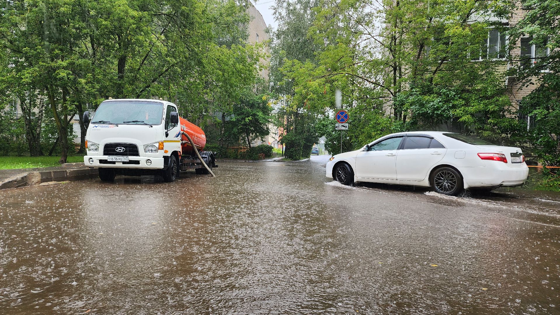 Чп, Ликвидация подтоплений , Ливень, дождь, Циклон, Лобня,