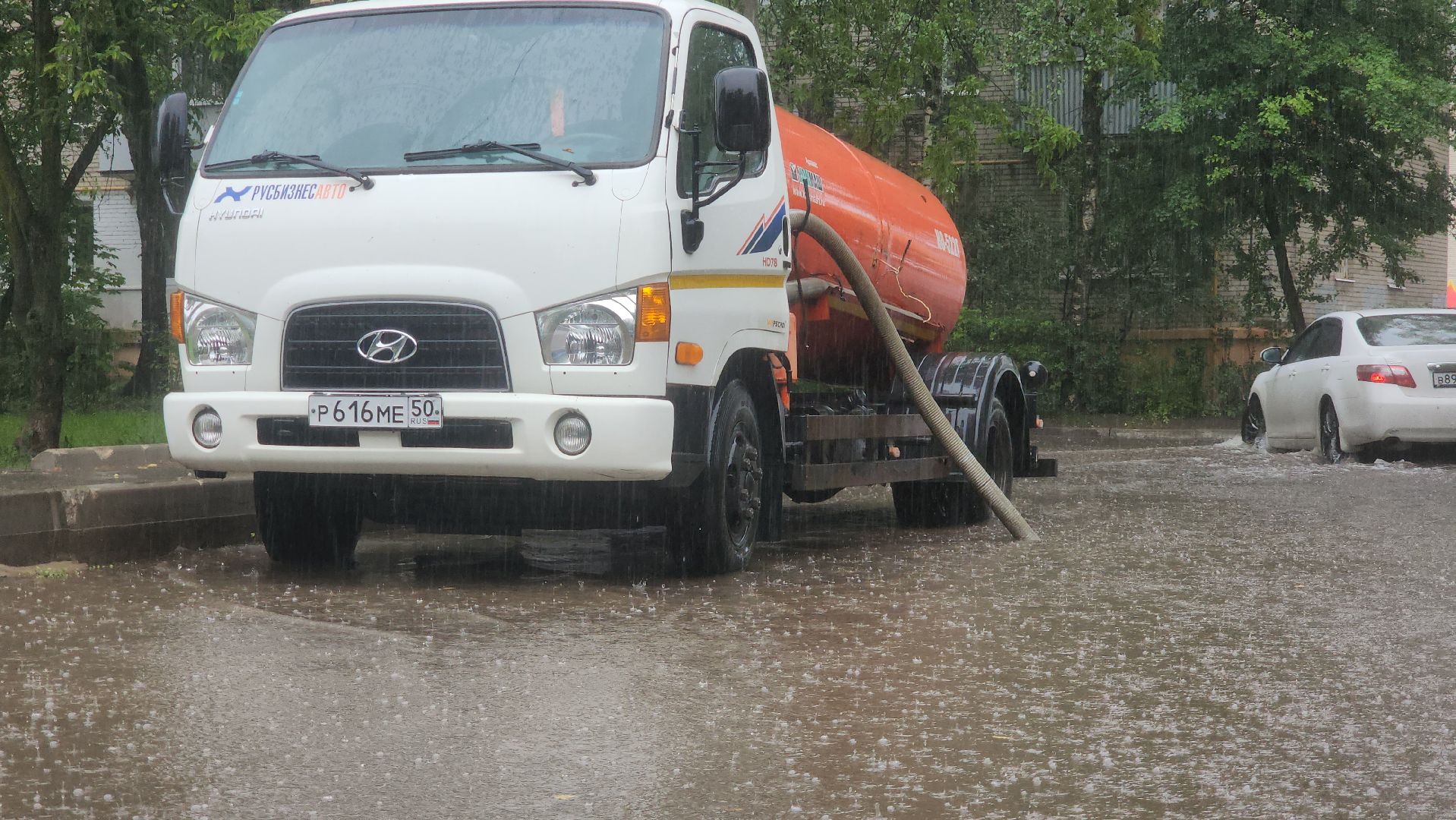 Чп, Ликвидация подтоплений , Ливень, дождь, Циклон, Лобня,