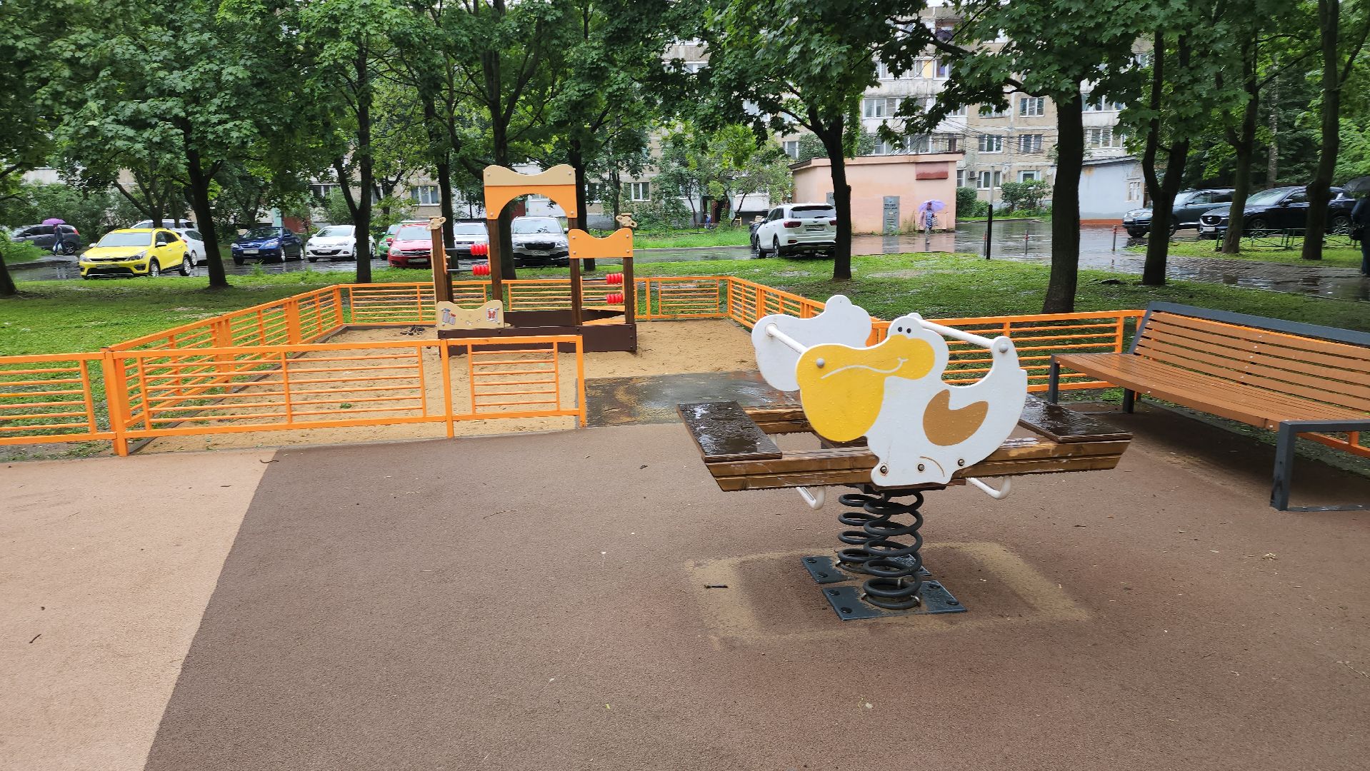 благоустройство двора, щёлково, новая площадка, медвежьи озера,