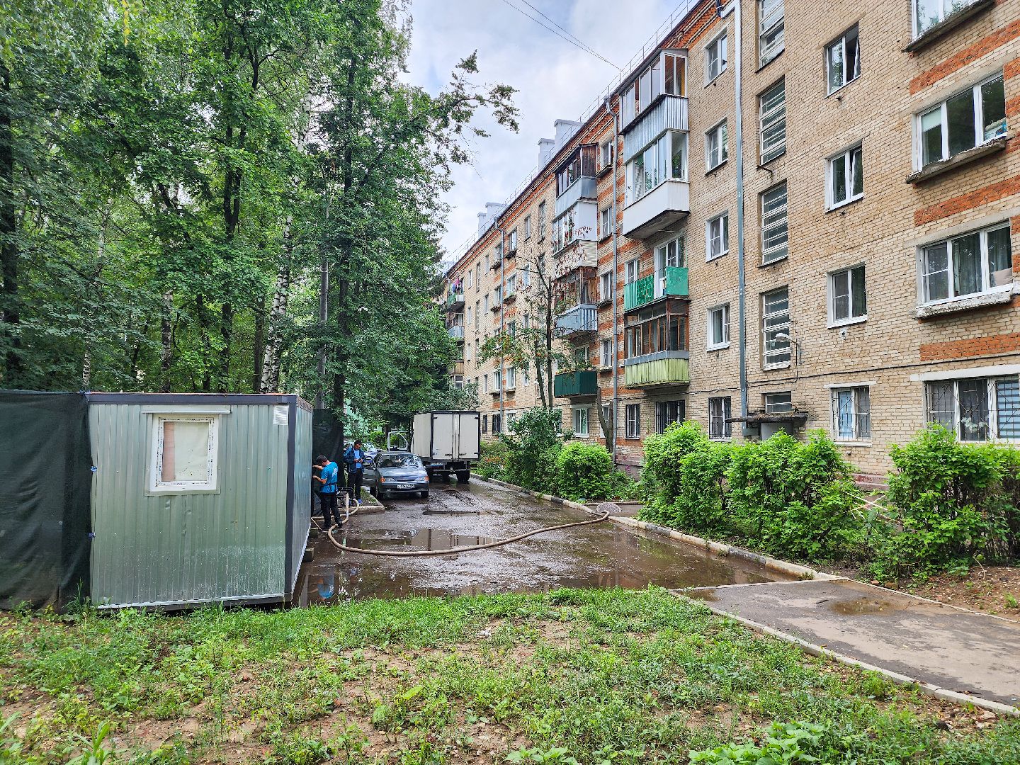 Подольск,  подтопление территории, коммунальная служба, последствия ливней,