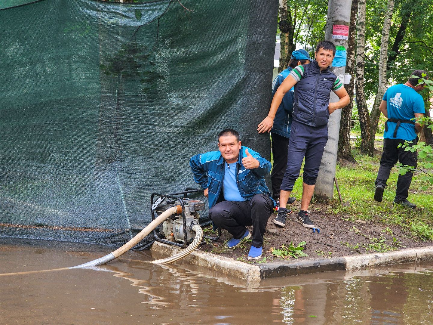 Подольск,  подтопление территории, коммунальная служба, последствия ливней,