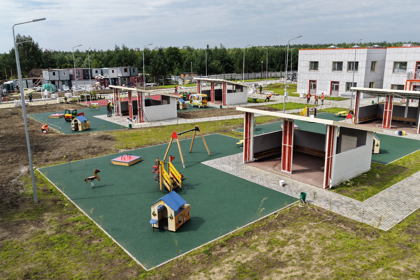 видео с коптера, новый детский сад на улице молодежной, детский сад раменский,