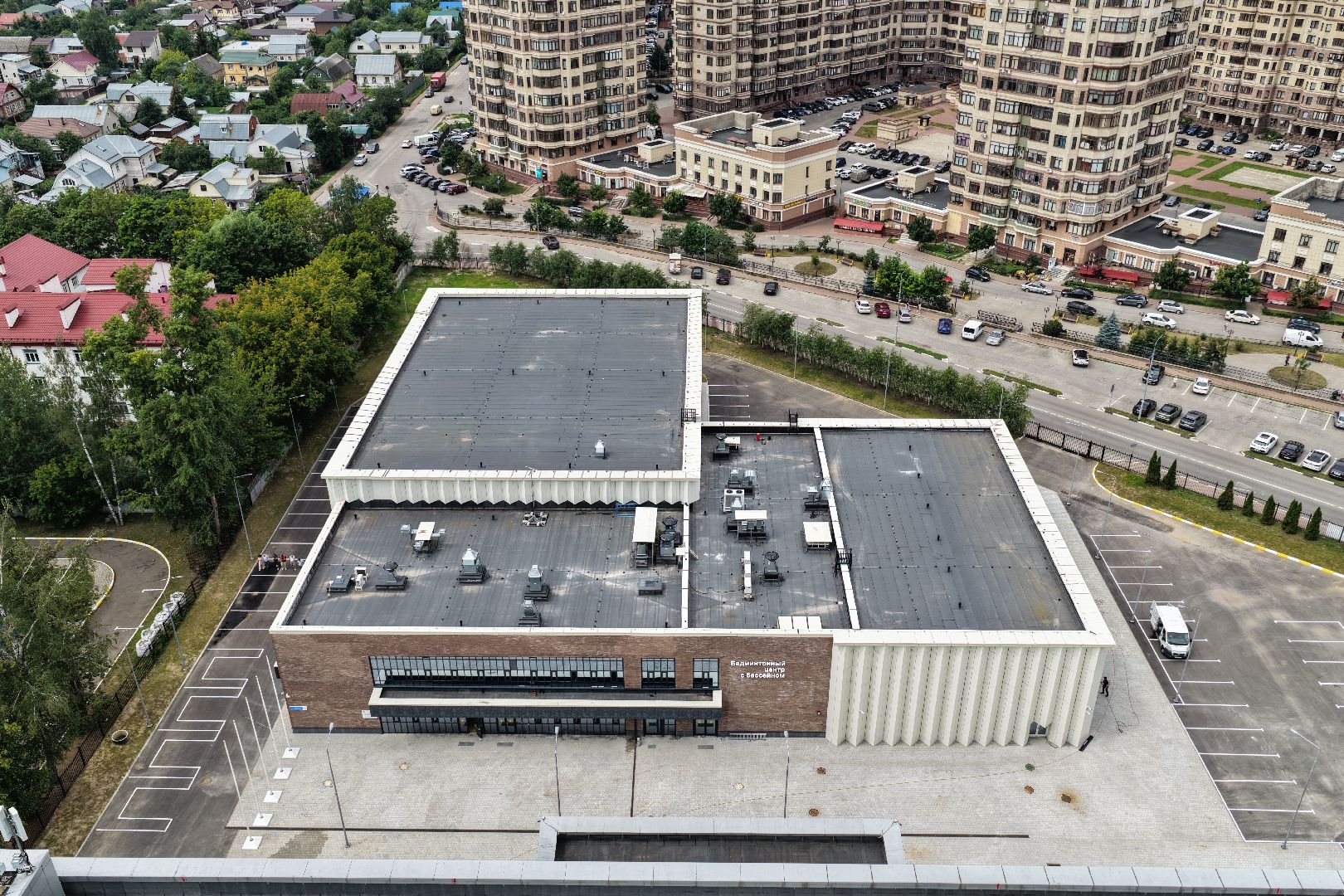 видео с коптера, новый фок в раменском, бадминтонный центр, бассейн в раменском,