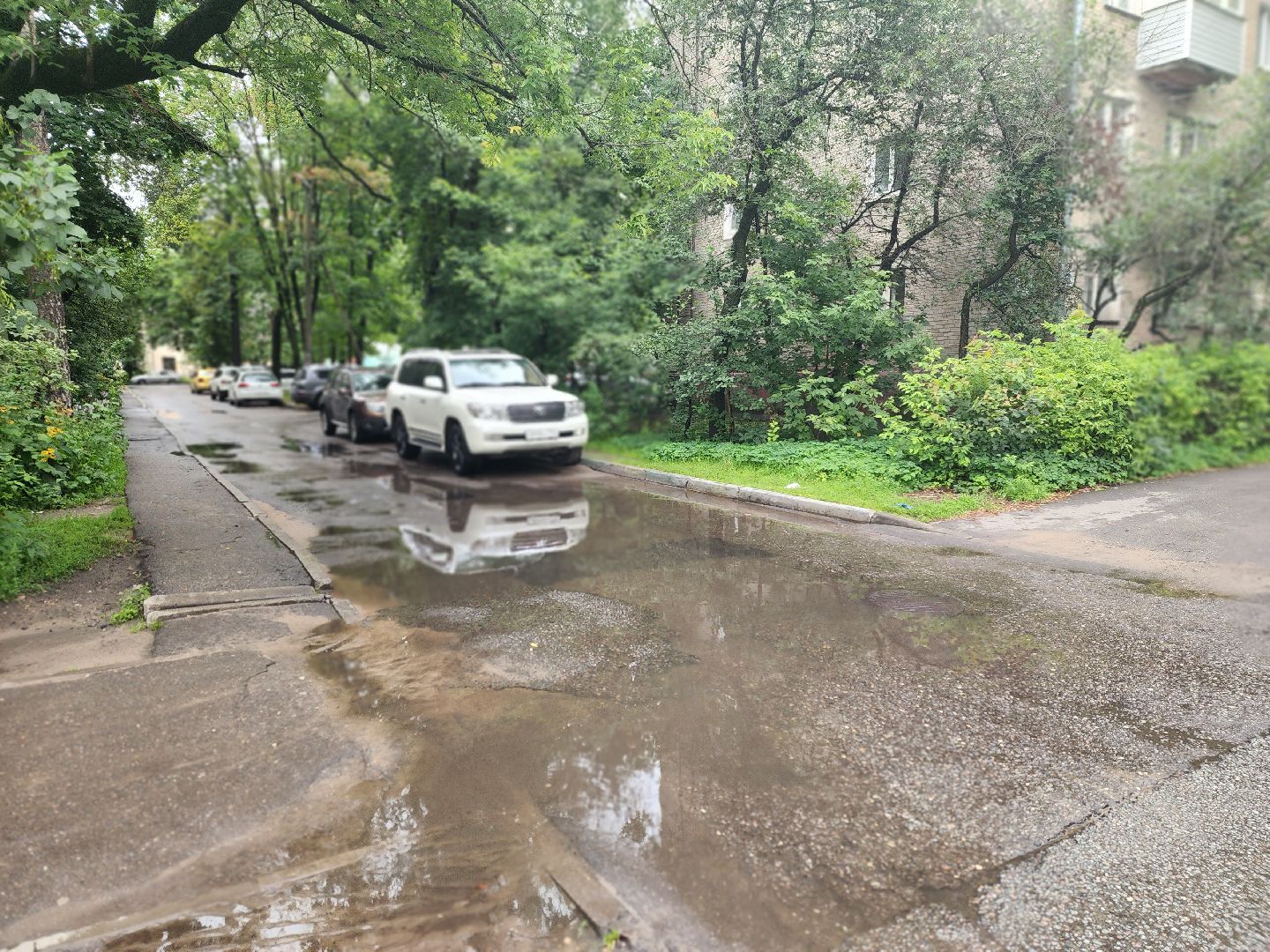 королёв, благоустройство, последствия дождя, откачка воды на улицах округа,
