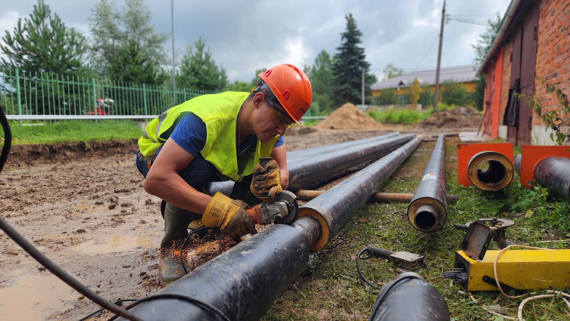 волоколамский муниципальный округ, сычево, ремонт теплосетей,