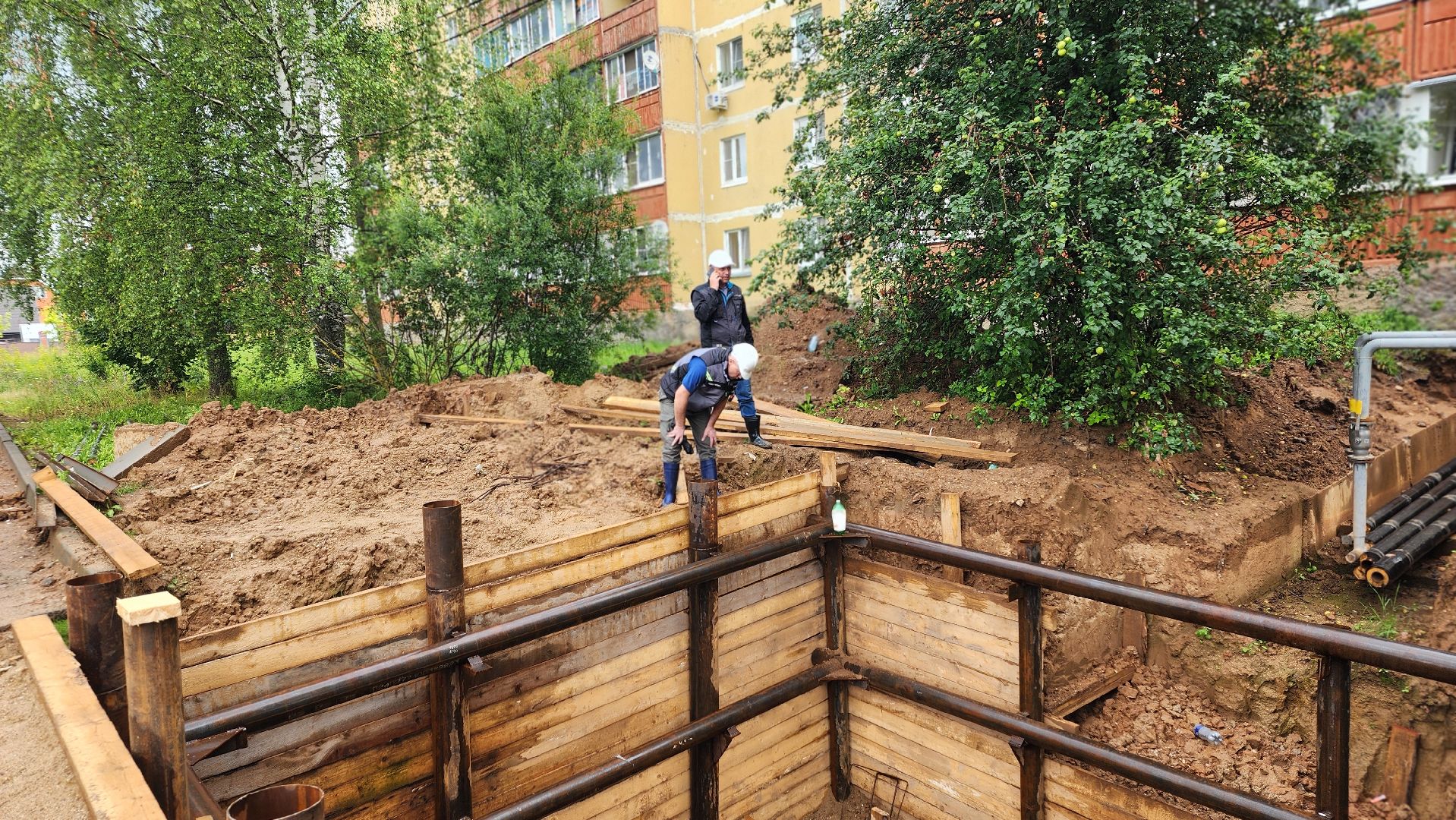 волоколамский муниципальный округ, сычево, ремонт теплосетей,