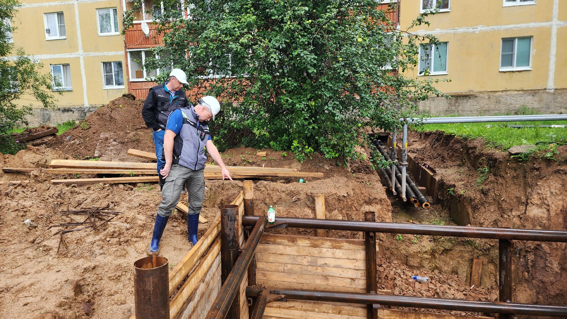 волоколамский муниципальный округ, сычево, ремонт теплосетей,