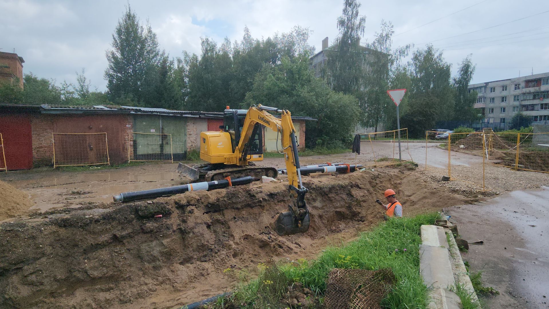 волоколамский муниципальный округ, сычево, ремонт теплосетей,