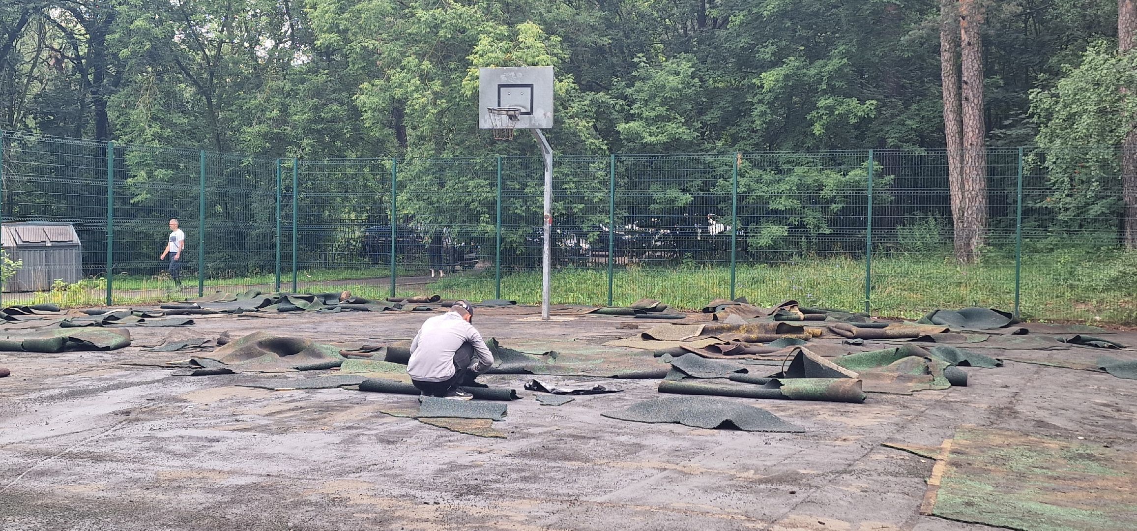 парк пехорка, балашиха, благоустройство, ремонт баскетбольной и волейбольной площадки в пехорке,