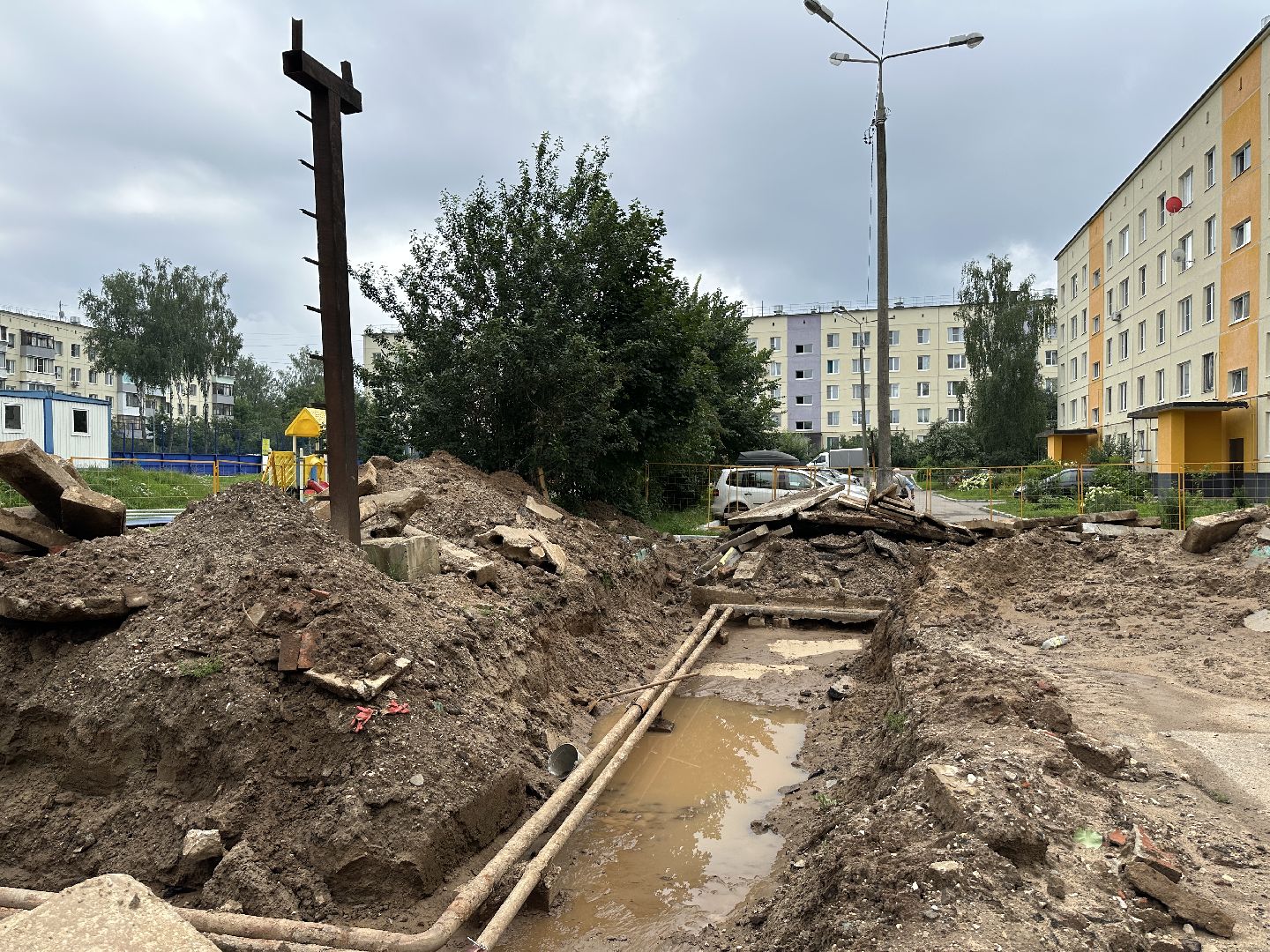 пушкинский городской округ, поселок зеленый городок, замена сетей, жкх,