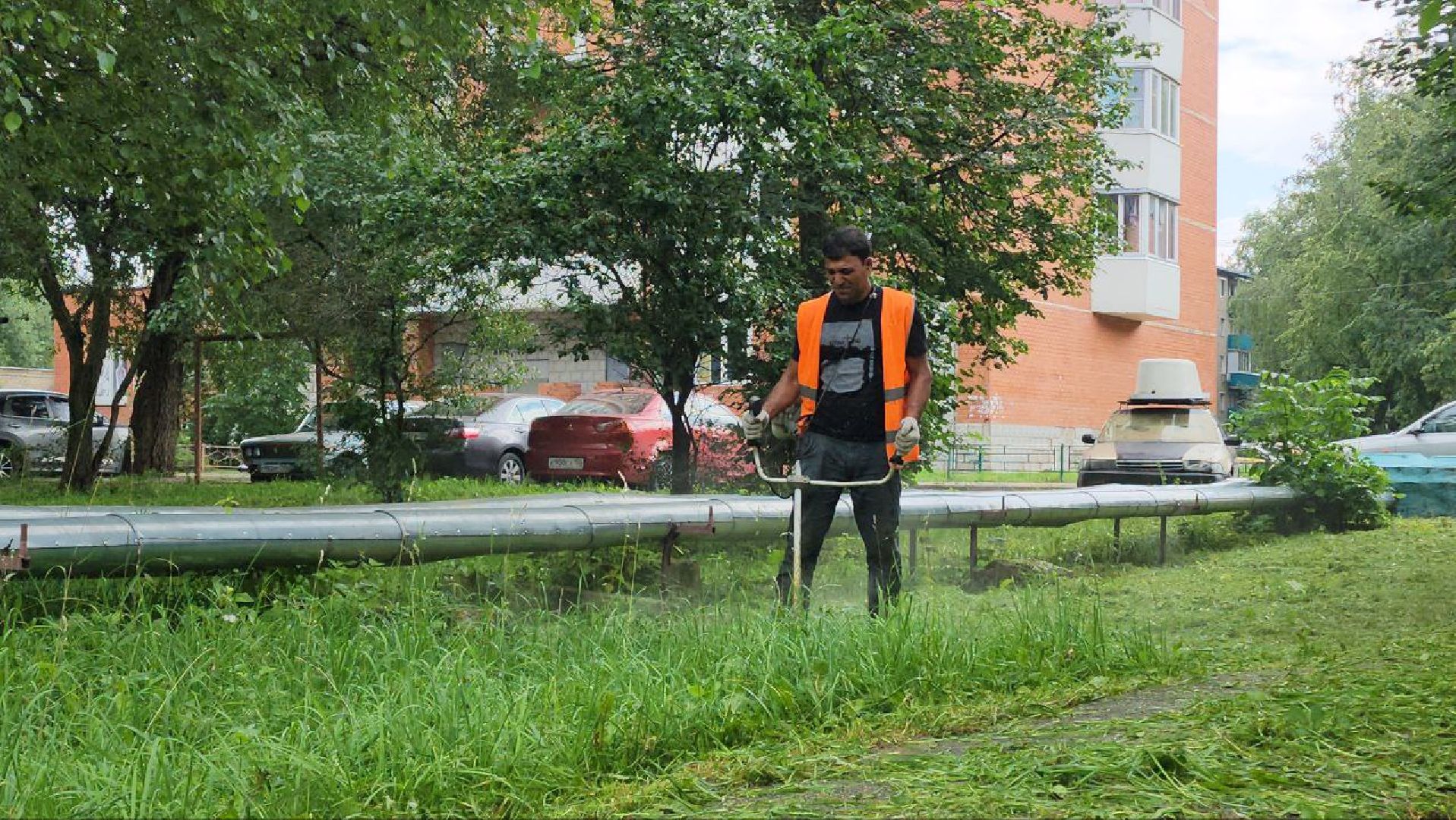 Покос травы , Благоустройство дворов , Лобня ,