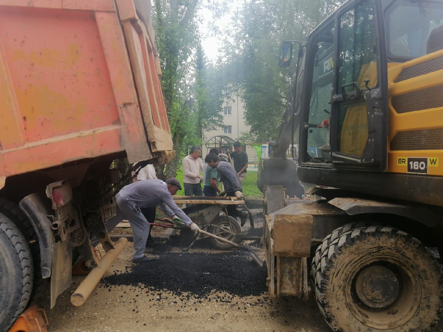 благоустройство, городской округ восход, парковка автомобилей, асфальт, парковочный карман,