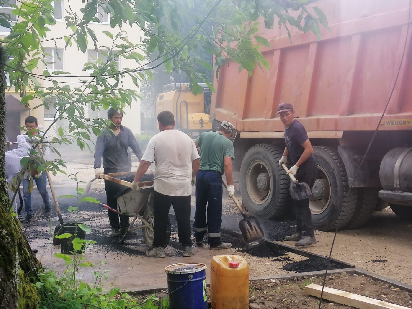 благоустройство, городской округ восход, парковка автомобилей, асфальт, парковочный карман,