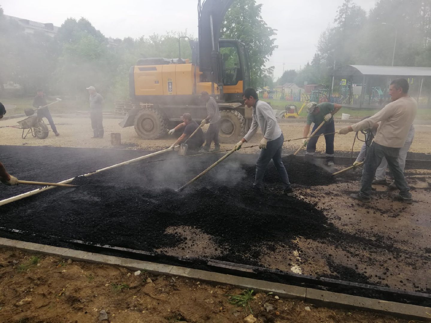 благоустройство, городской округ восход, парковка автомобилей, асфальт, парковочный карман,