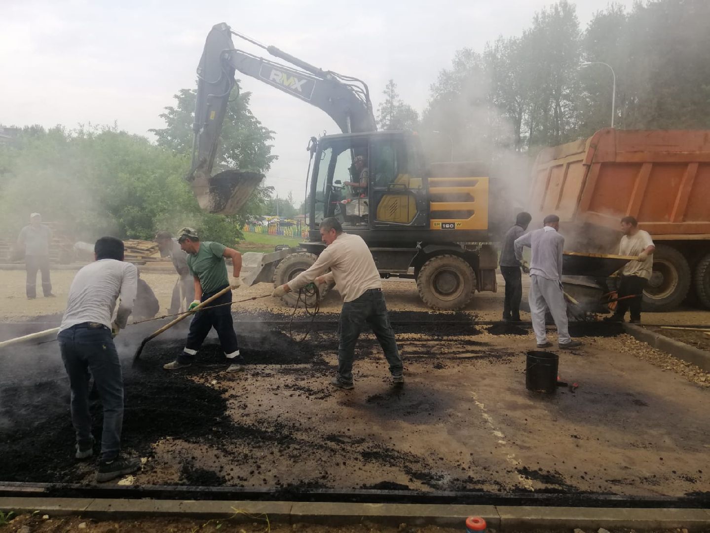 благоустройство, городской округ восход, парковка автомобилей, асфальт, парковочный карман,