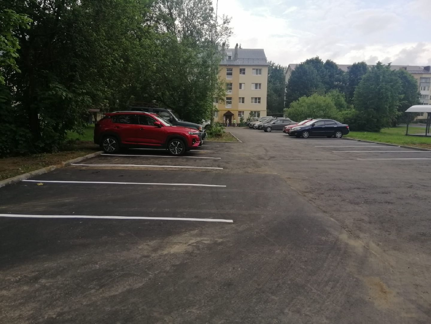 благоустройство, городской округ восход, парковка автомобилей, асфальт, парковочный карман,