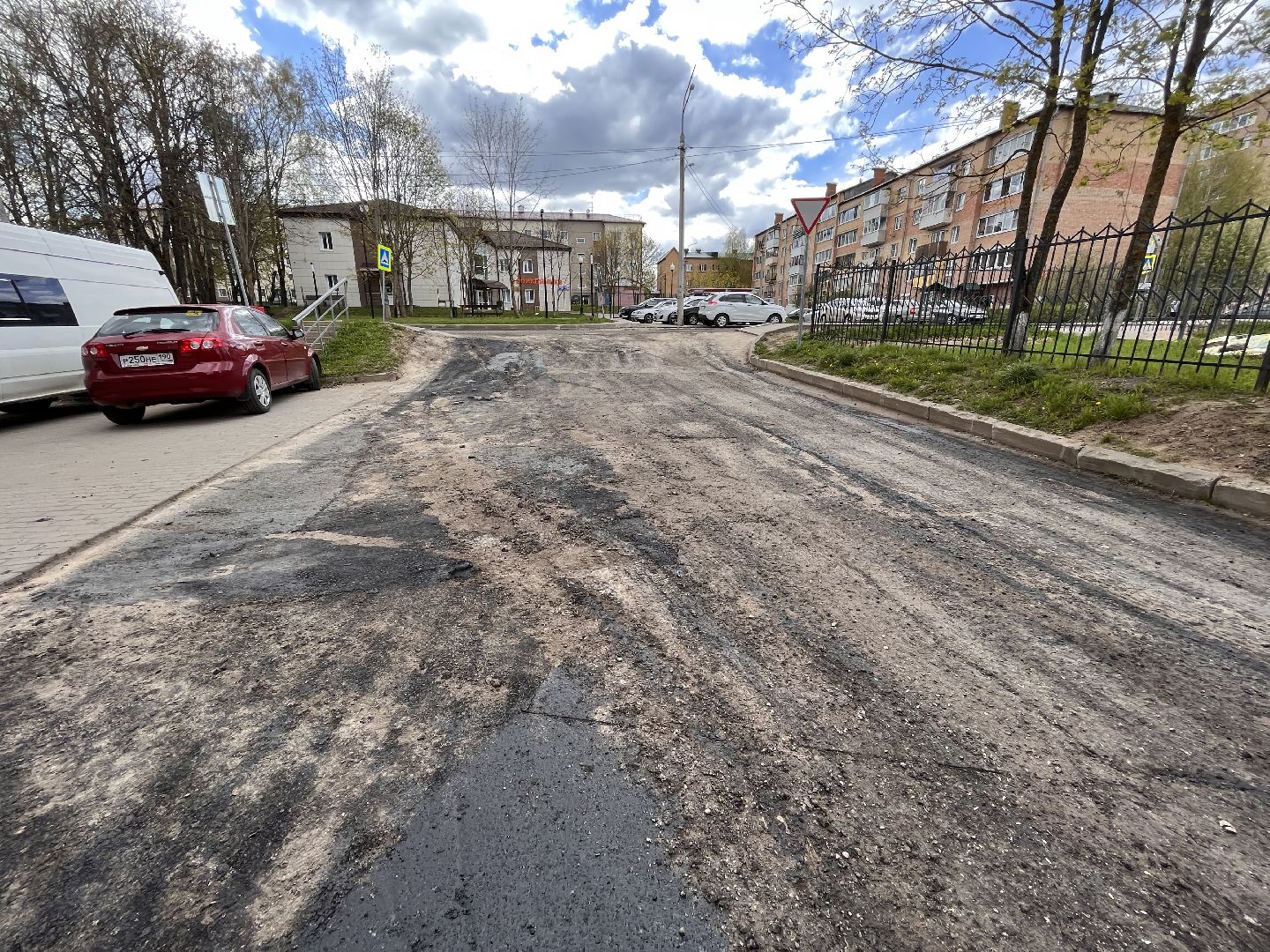 Шаховская, дороги, укладка асфальта