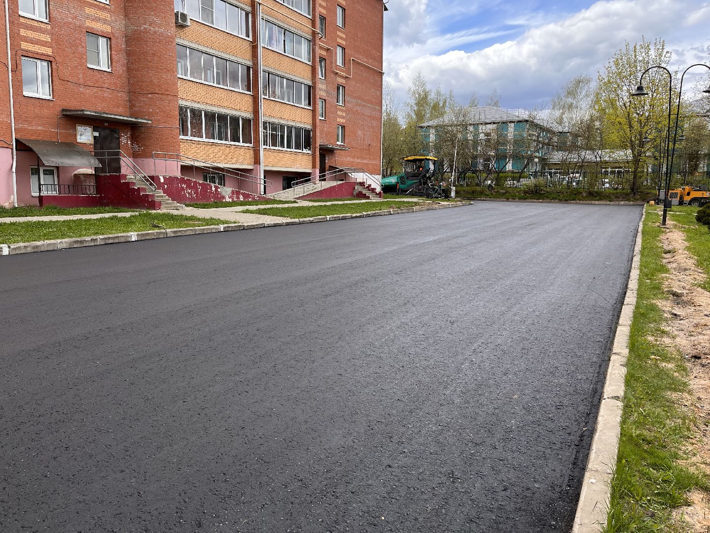 Шаховская, дороги, укладка асфальта