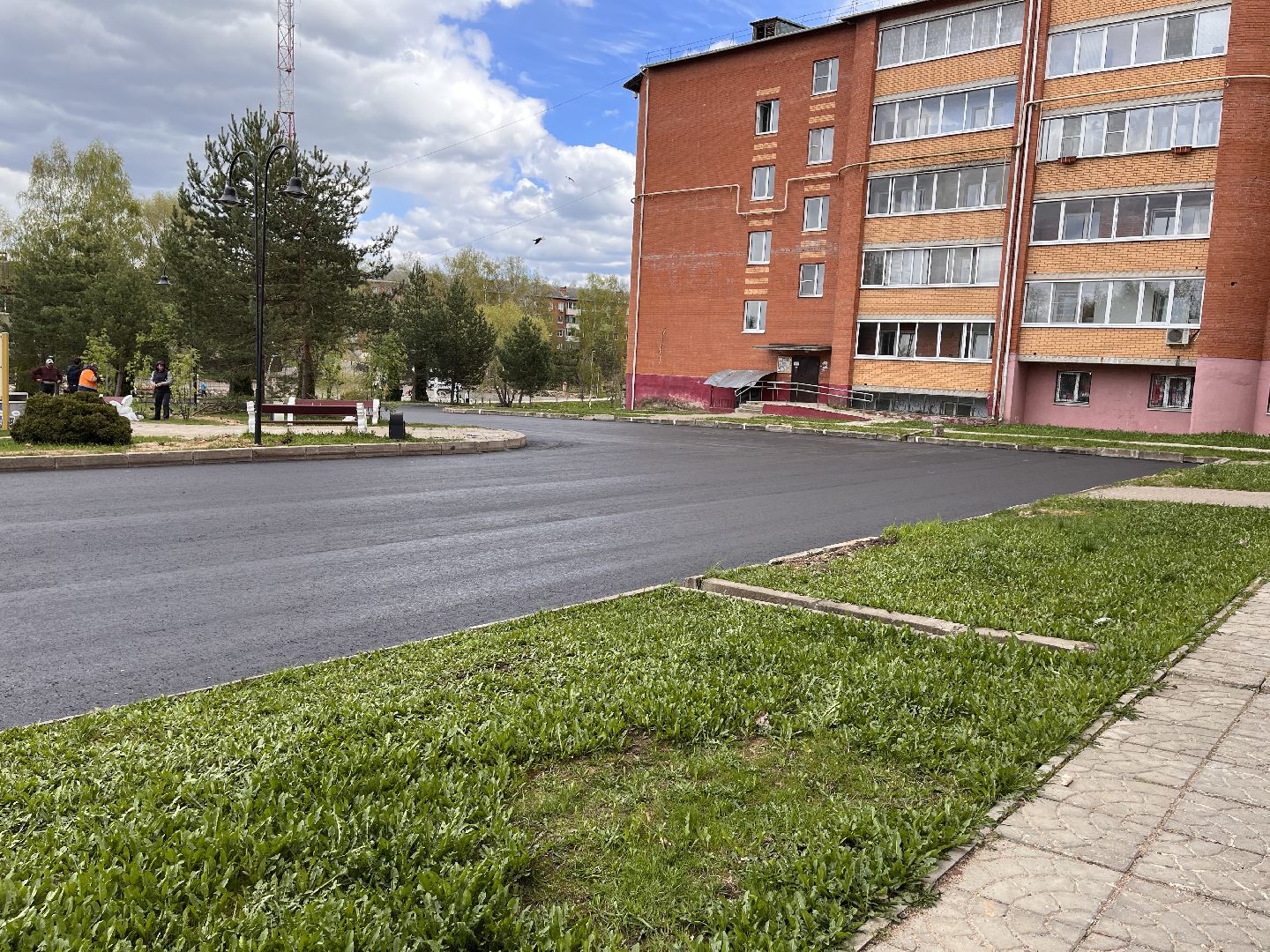 Шаховская, дороги, укладка асфальта