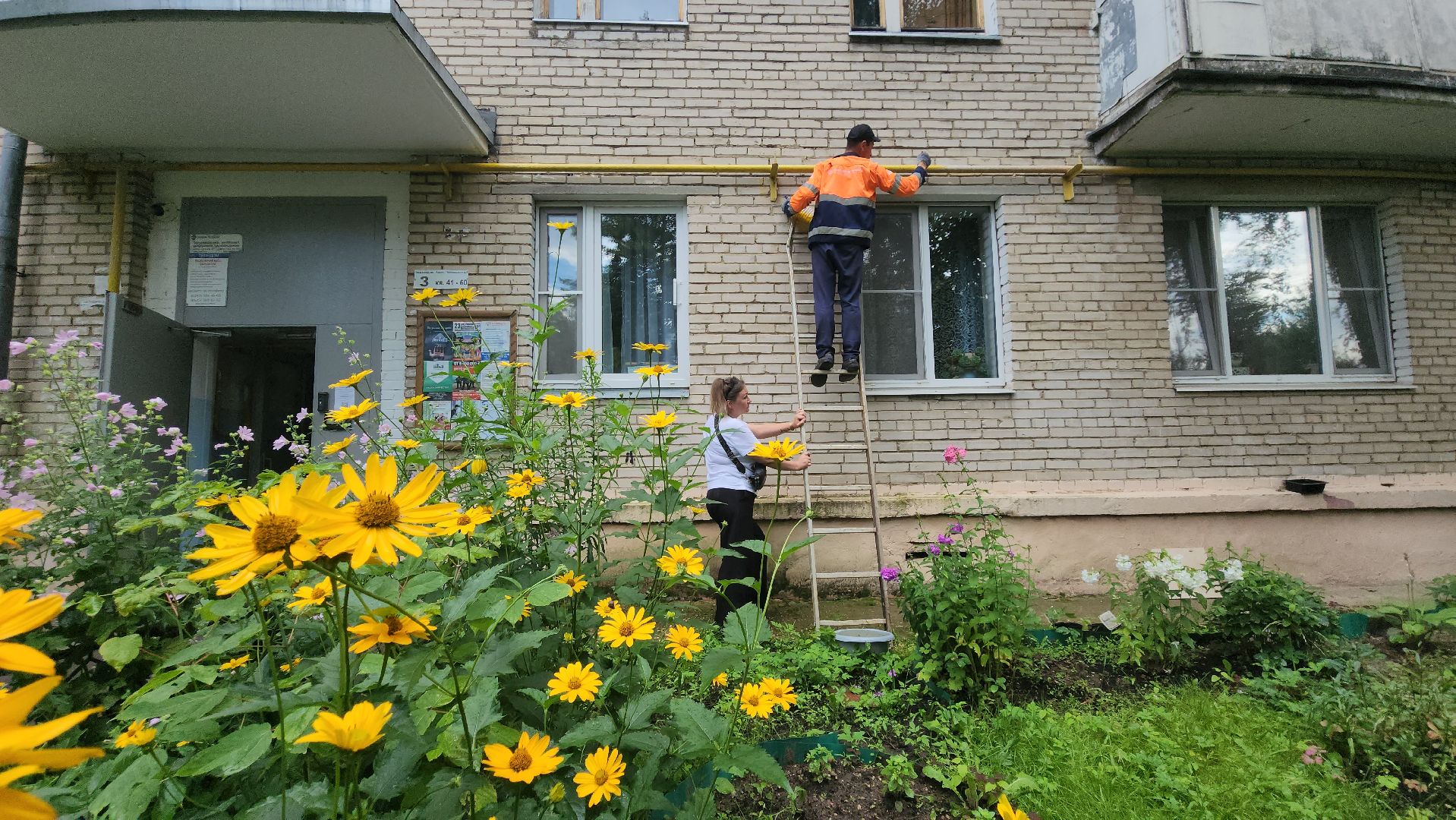 покраска газовых труб, Лобня,