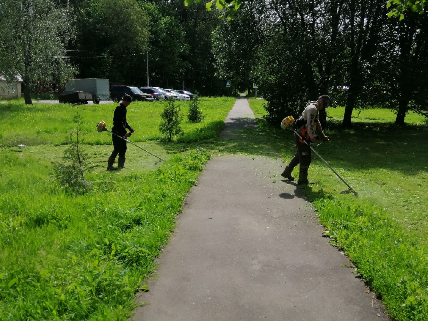благоустройство, городской округ восход, покос травы, газон,