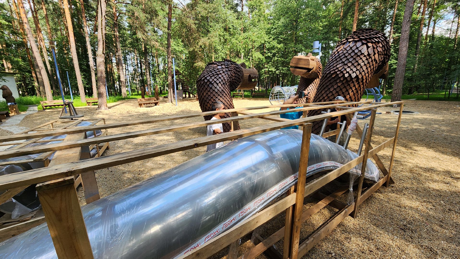 протвино, парк сказка, установка змея горыныча,